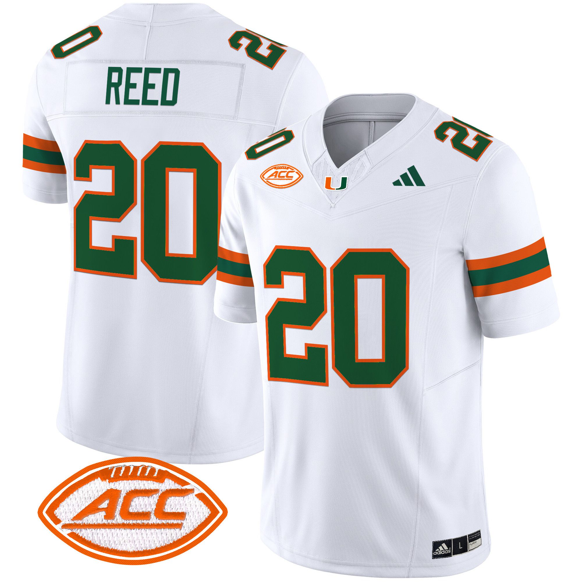 Men Miami Hurricanes #20 Reed White 2024 Vapor Limited NCAA Jersey->ncaa teams->NCAA Jersey